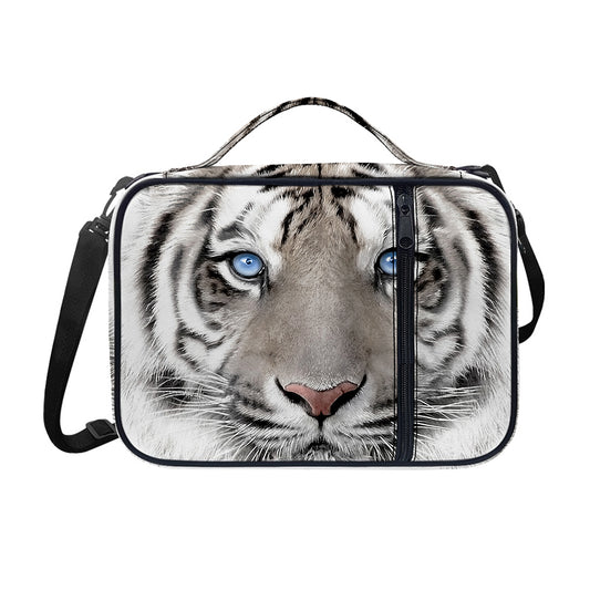 White Tiger Portrait Print Shoulder Strap Bible Bag