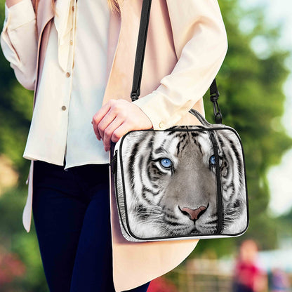 White Tiger Portrait Print Shoulder Strap Bible Bag