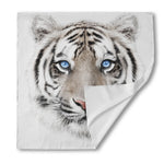 White Tiger Portrait Print Silk Bandana