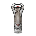 White Tiger Portrait Print Single Neoprene Wine Tote