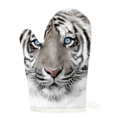 White Tiger Portrait Print Single Oven Mitt