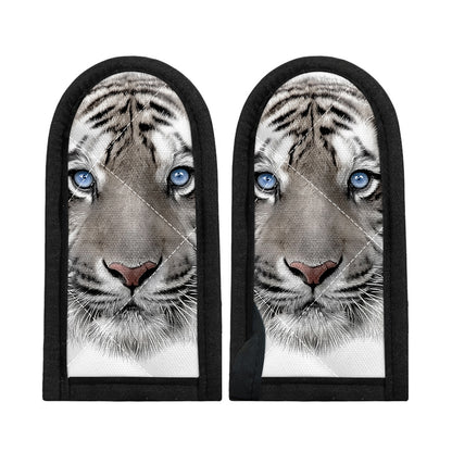 White Tiger Portrait Print Skillet Handle Cover