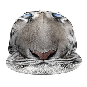 White Tiger Portrait Print Snapback Cap