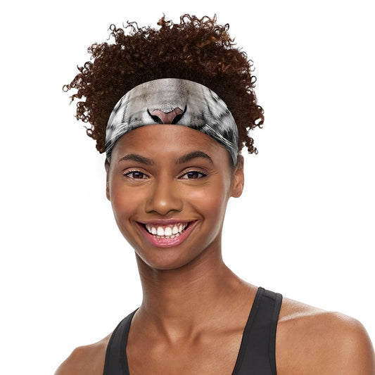 White Tiger Portrait Print Sports Headband