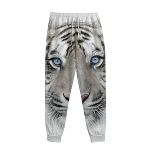 White Tiger Portrait Print Sweatpants