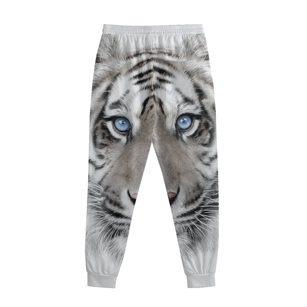 White Tiger Portrait Print Sweatpants