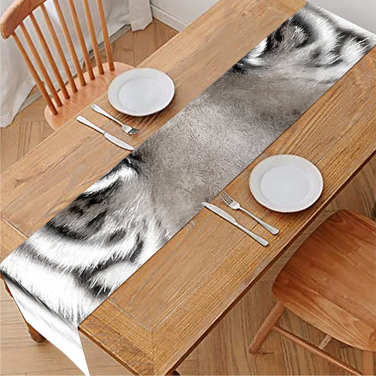 White Tiger Portrait Print Table Runner