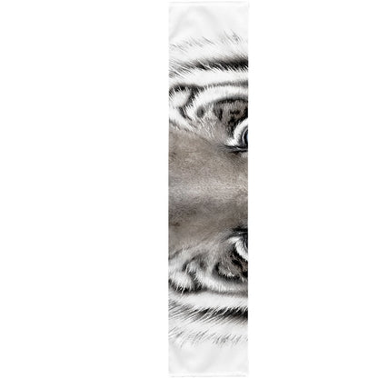 White Tiger Portrait Print Table Runner