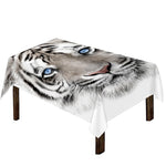 White Tiger Portrait Print Tablecloth