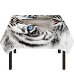 White Tiger Portrait Print Tablecloth