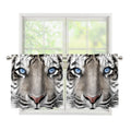 White Tiger Portrait Print Tier Curtains