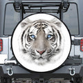 White Tiger Portrait Print Tire Cover