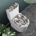 White Tiger Portrait Print Toilet Lid And Tank Cover Set