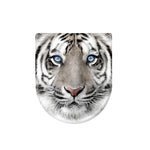 White Tiger Portrait Print Toilet Lid Cover