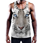 White Tiger Portrait Print Training Tank Top