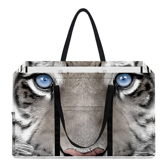 White Tiger Portrait Print Utility Tote Bag