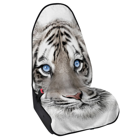 White Tiger Portrait Print Waterproof Car Seat Cover