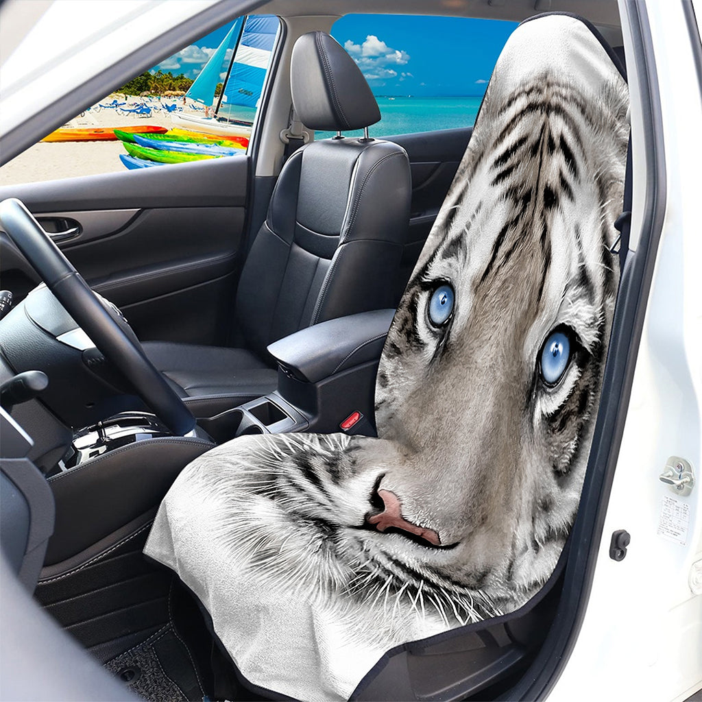 White Tiger Portrait Print Waterproof Car Seat Cover