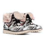 White Tiger Portrait Print Winter Boots