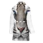 White Tiger Portrait Print Women's Bathrobe