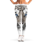 White Tiger Portrait Print Women's Leggings