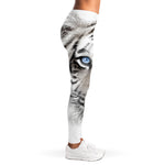 White Tiger Portrait Print Women's Leggings