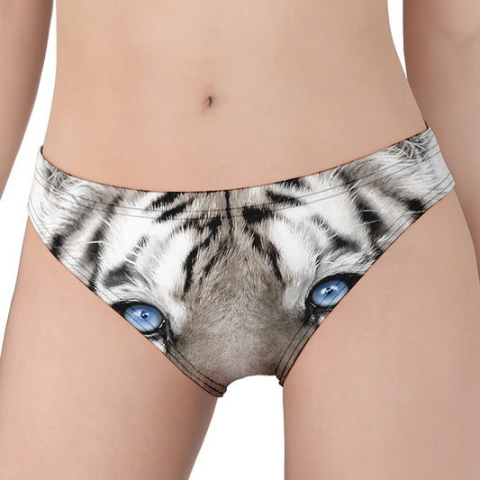 White Tiger Portrait Print Women's Panties