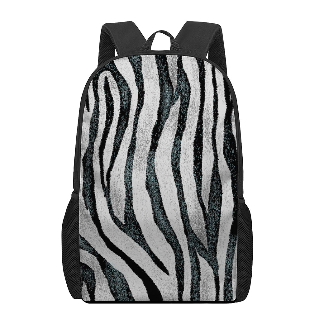 White Tiger Stripe Pattern Print 17 Inch Backpack