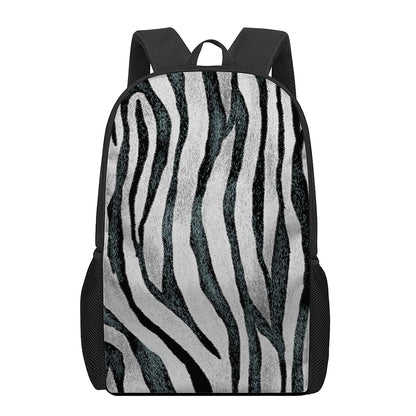 White Tiger Stripe Pattern Print 17 Inch Backpack