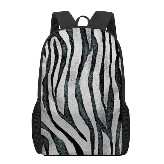 White Tiger Stripe Pattern Print 17 Inch Backpack