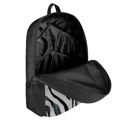White Tiger Stripe Pattern Print 17 Inch Backpack