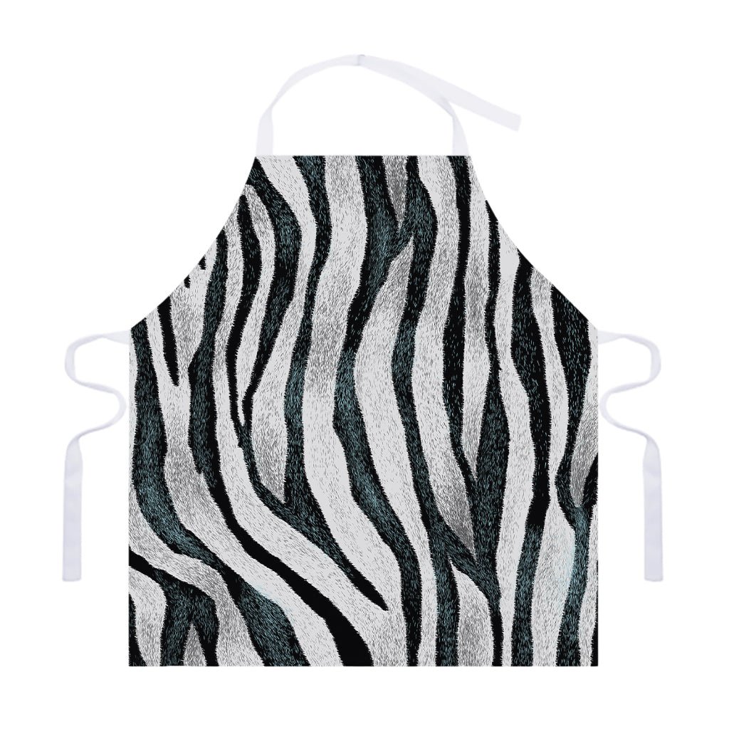 White Tiger Stripe Pattern Print Adjustable Apron