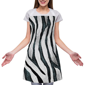 White Tiger Stripe Pattern Print Adjustable Apron