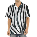 White Tiger Stripe Pattern Print Aloha Shirt