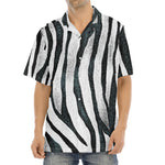 White Tiger Stripe Pattern Print Aloha Shirt