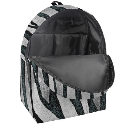 White Tiger Stripe Pattern Print Backpack