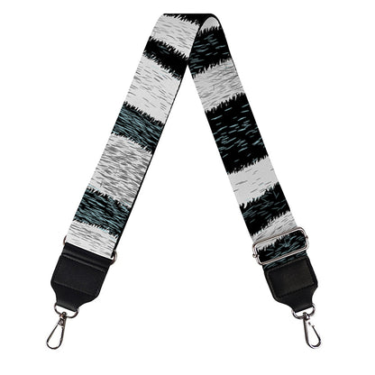 White Tiger Stripe Pattern Print Bag Strap