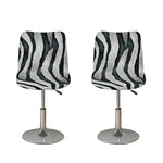 White Tiger Stripe Pattern Print Bar Stool Covers