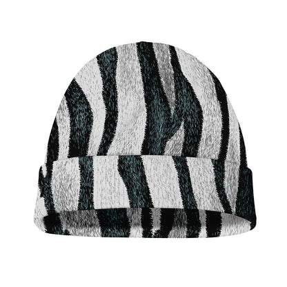 White Tiger Stripe Pattern Print Beanie