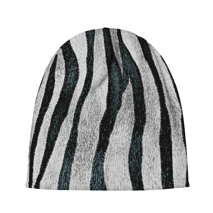 White Tiger Stripe Pattern Print Beanie