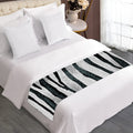 White Tiger Stripe Pattern Print Bed Runner