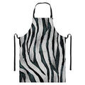 White Tiger Stripe Pattern Print Bib Apron With Pocket