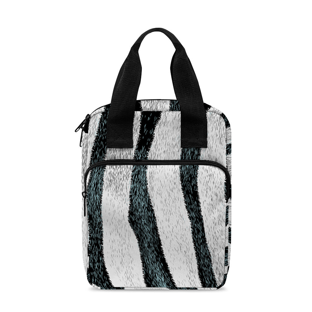 White Tiger Stripe Pattern Print Bible Tote Bag