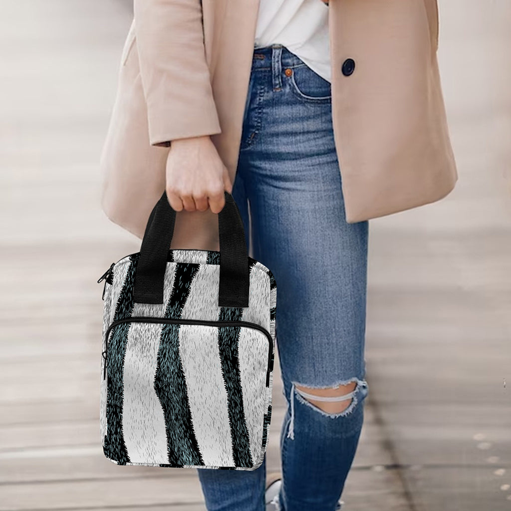 White Tiger Stripe Pattern Print Bible Tote Bag