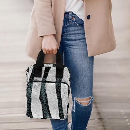 White Tiger Stripe Pattern Print Bible Tote Bag