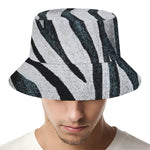 White Tiger Stripe Pattern Print Bucket Hat