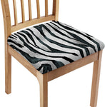 White Tiger Stripe Pattern Print Chair Cushion Cover