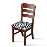 White Tiger Stripe Pattern Print Chair Cushion Cover
