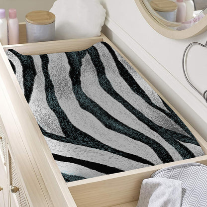 White Tiger Stripe Pattern Print Changing Pad Cover