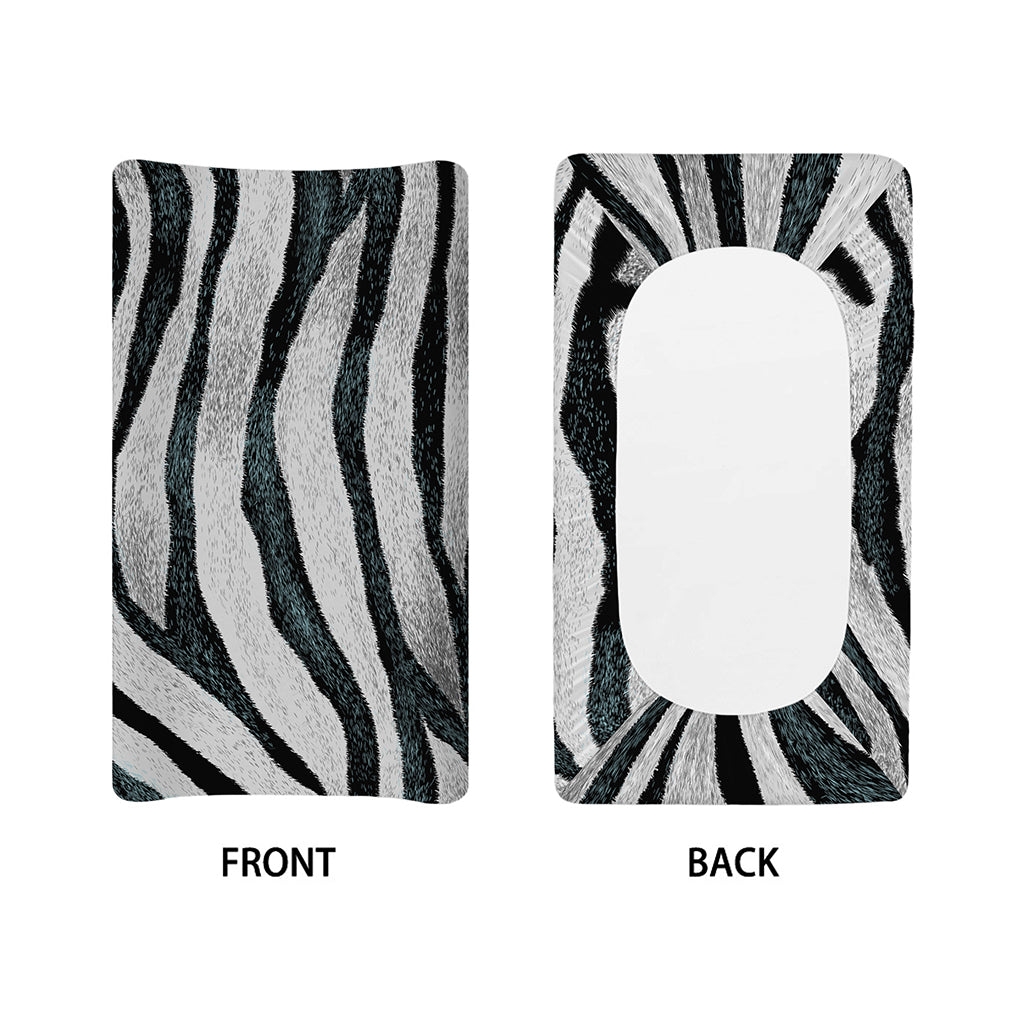 White Tiger Stripe Pattern Print Changing Pad Cover